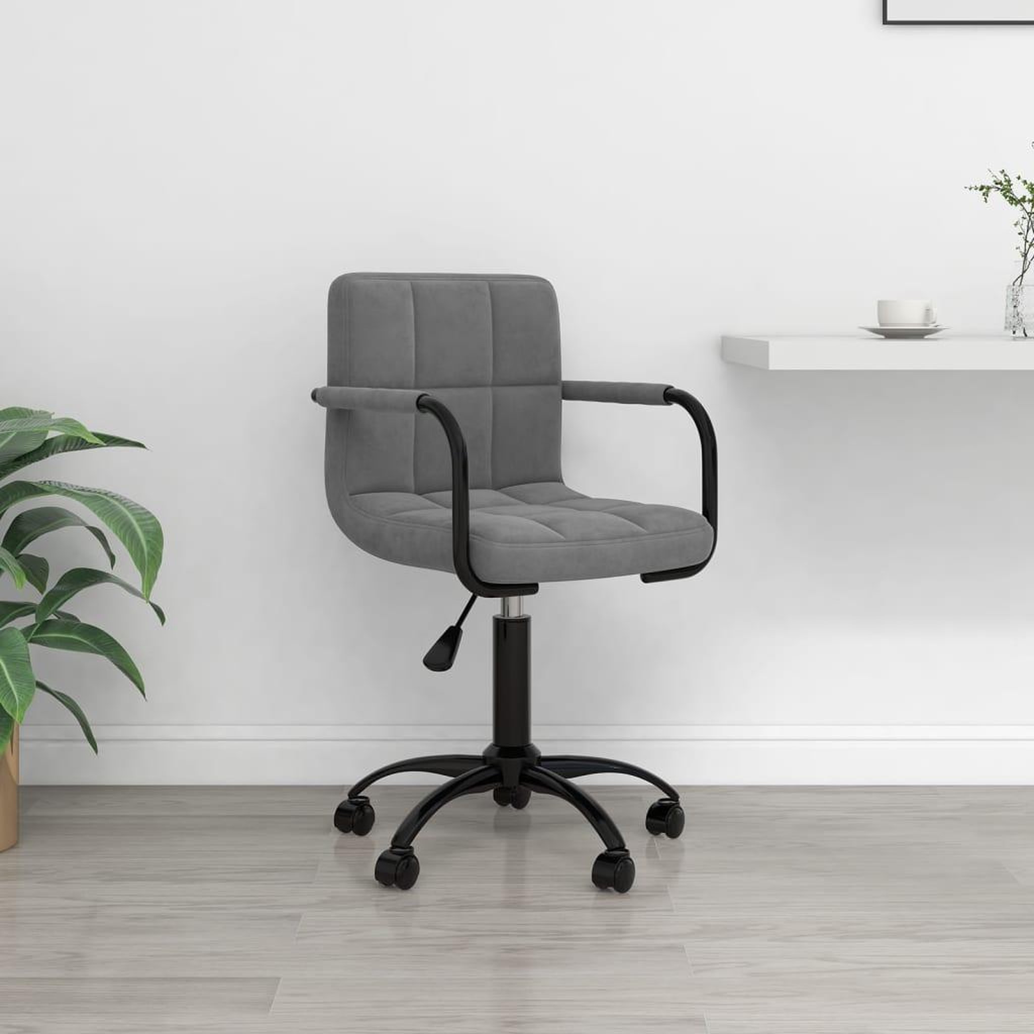 VIDAXL Chaise pivotante de bureau Gris fonce Velours