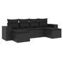 Voir la diapositive 2 : VIDAXL Salon de jardin 6 pcs avec coussins noir resine tressee