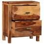 VIDAXL Table de chevet avec 2 tiroirs Bois massif de Sesham