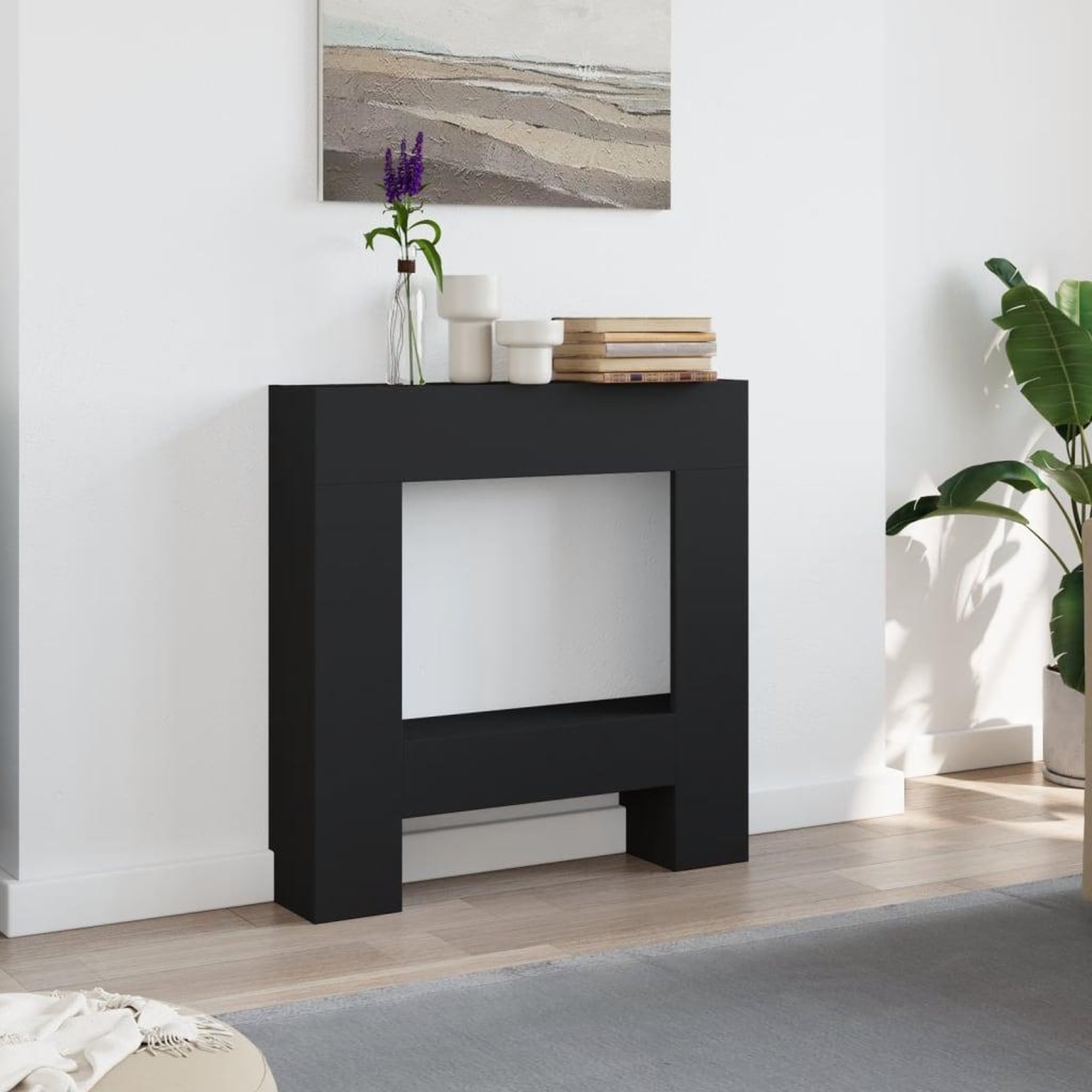 Voir la diapositive 3 : VIDAXL Cadre de cheminee noir 81x18x82 cm bois d'ingenierie