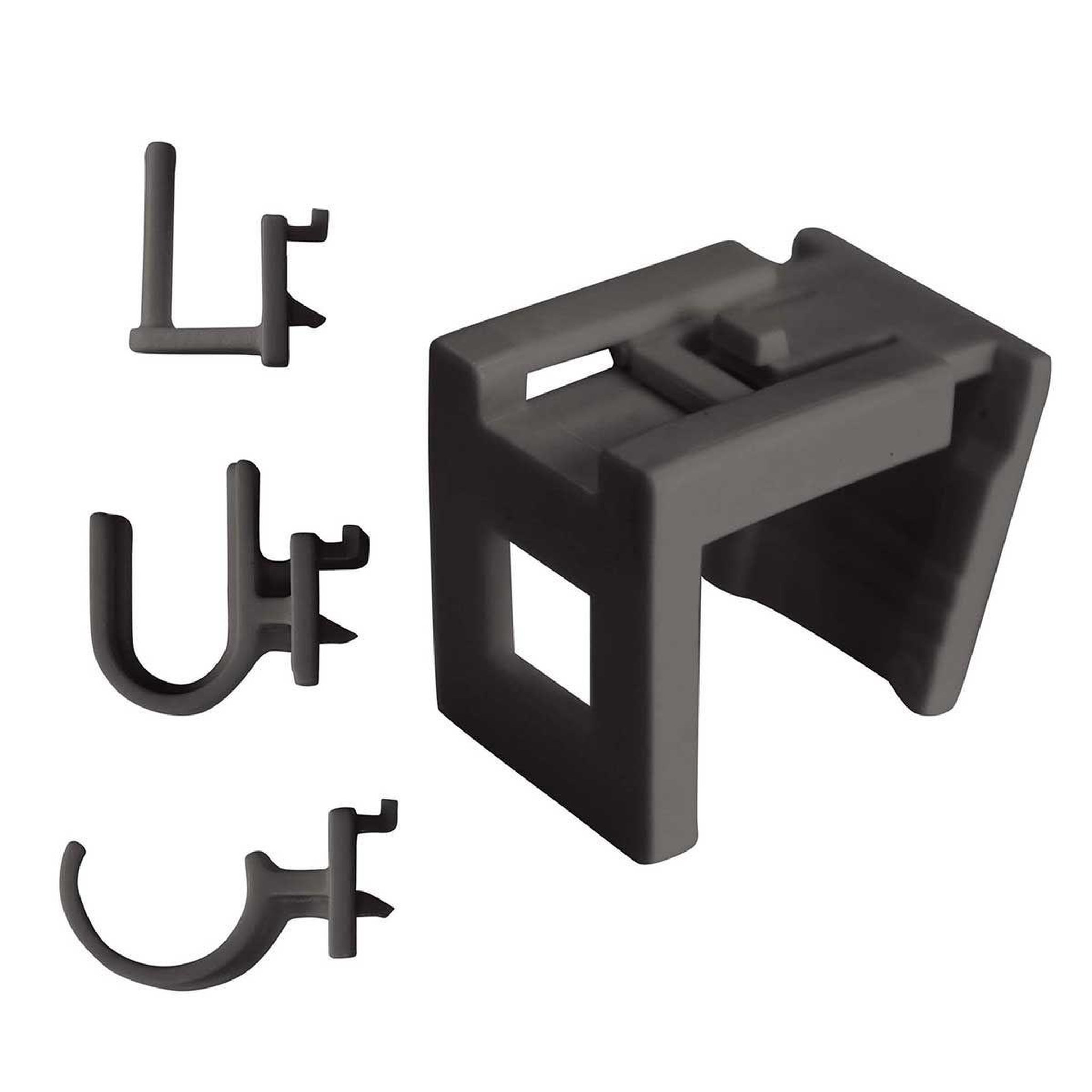 Douceur d'Intérieur Lot de 2 crochets & supports  réglables  15cm anthracite