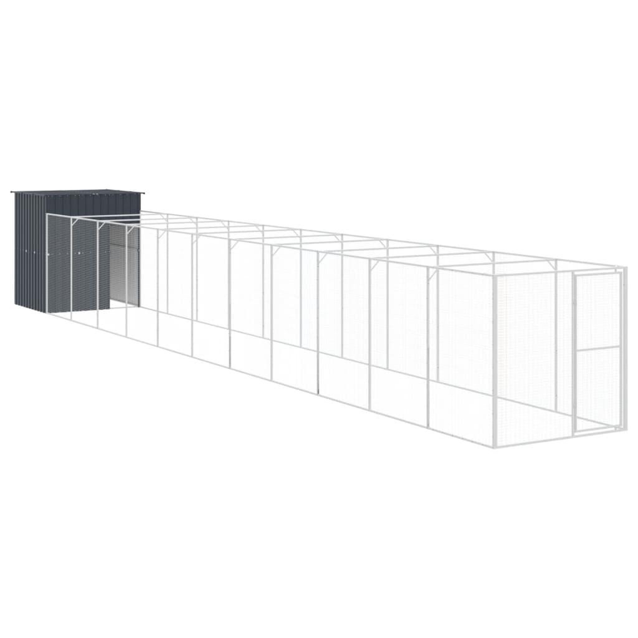 Voir la diapositive 2 : VIDAXL Niche pour chien avec cour anthracite 165x1271x181 cm