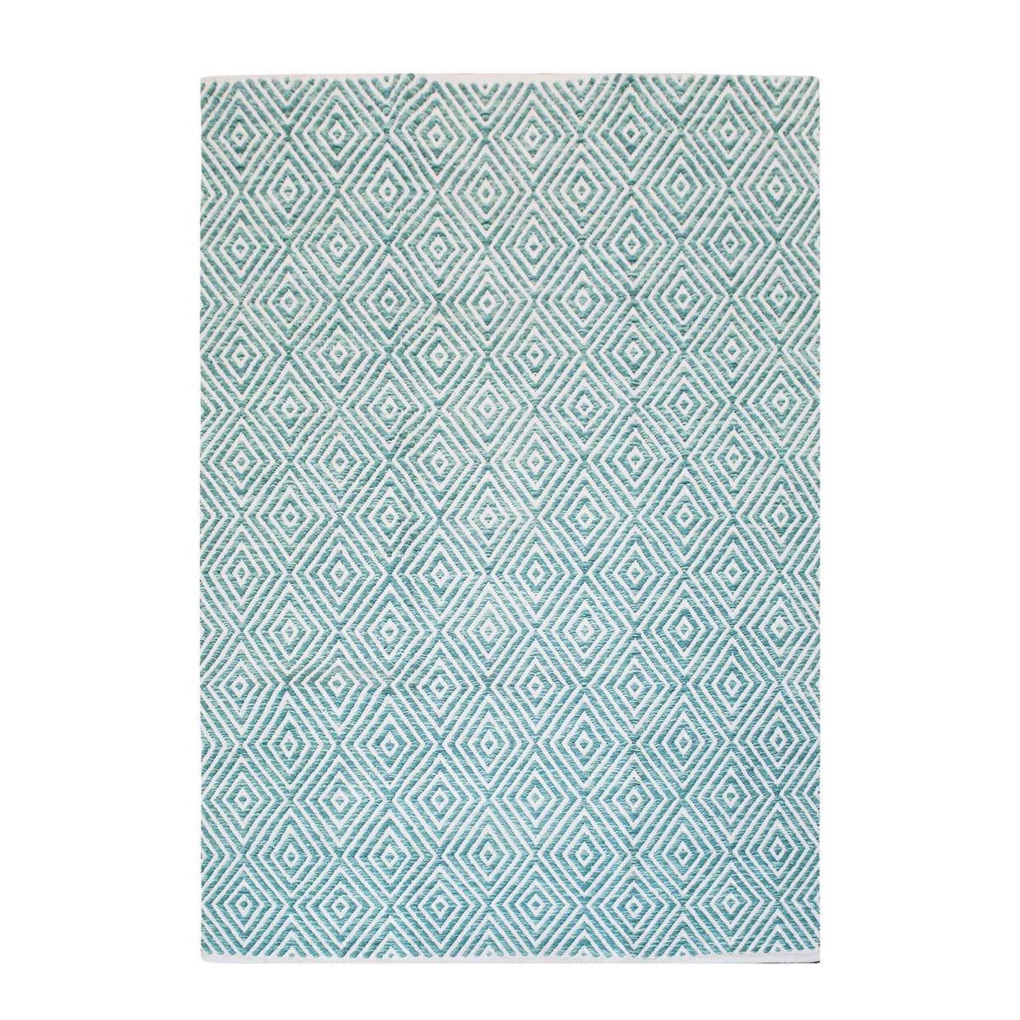 Paris Prix Tapis géométrique fait main  aperitif  turquoise. Coloris disponibles : Bleu