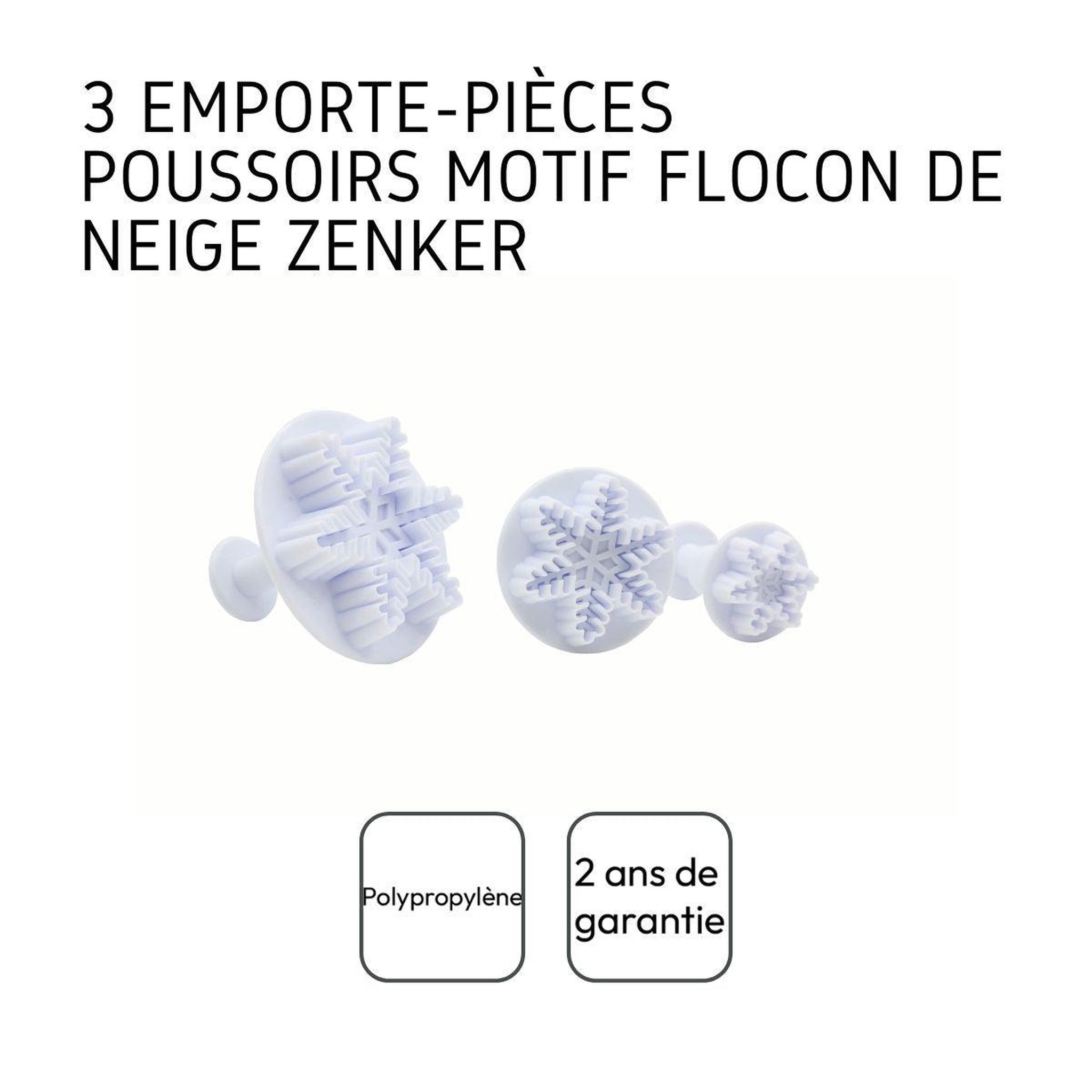 Voir la diapositive 4 : ZENKER Lot de 3 emporte-pièces de noël pour pâte à sucre motif flocon de neige zenker emporte-pièces