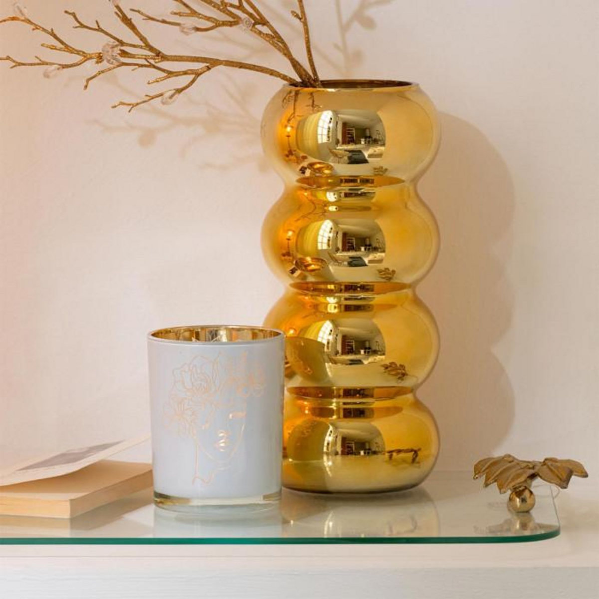 Paris Prix Plateau en Verre Feuille  Ofelia  50cm Transparent