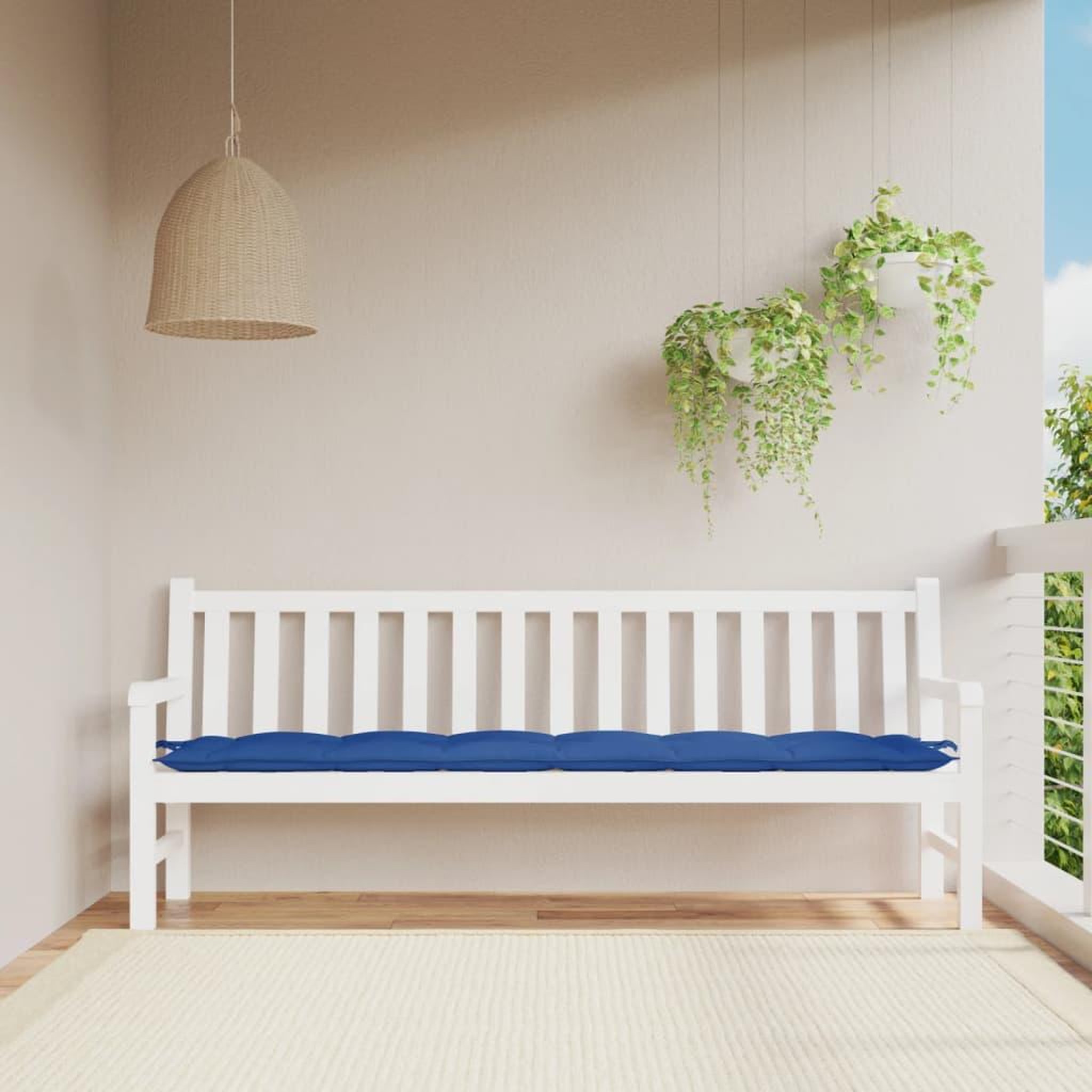 VIDAXL Coussin de banc de jardin bleu royal 200x50x7 cm tissu oxford