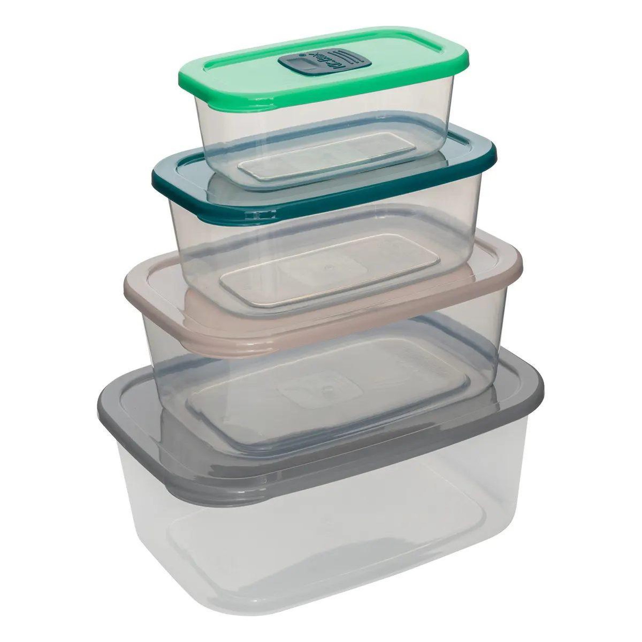 FIVE Lot de 4 boîtes de conservation  micro-ondes  24cm transparent