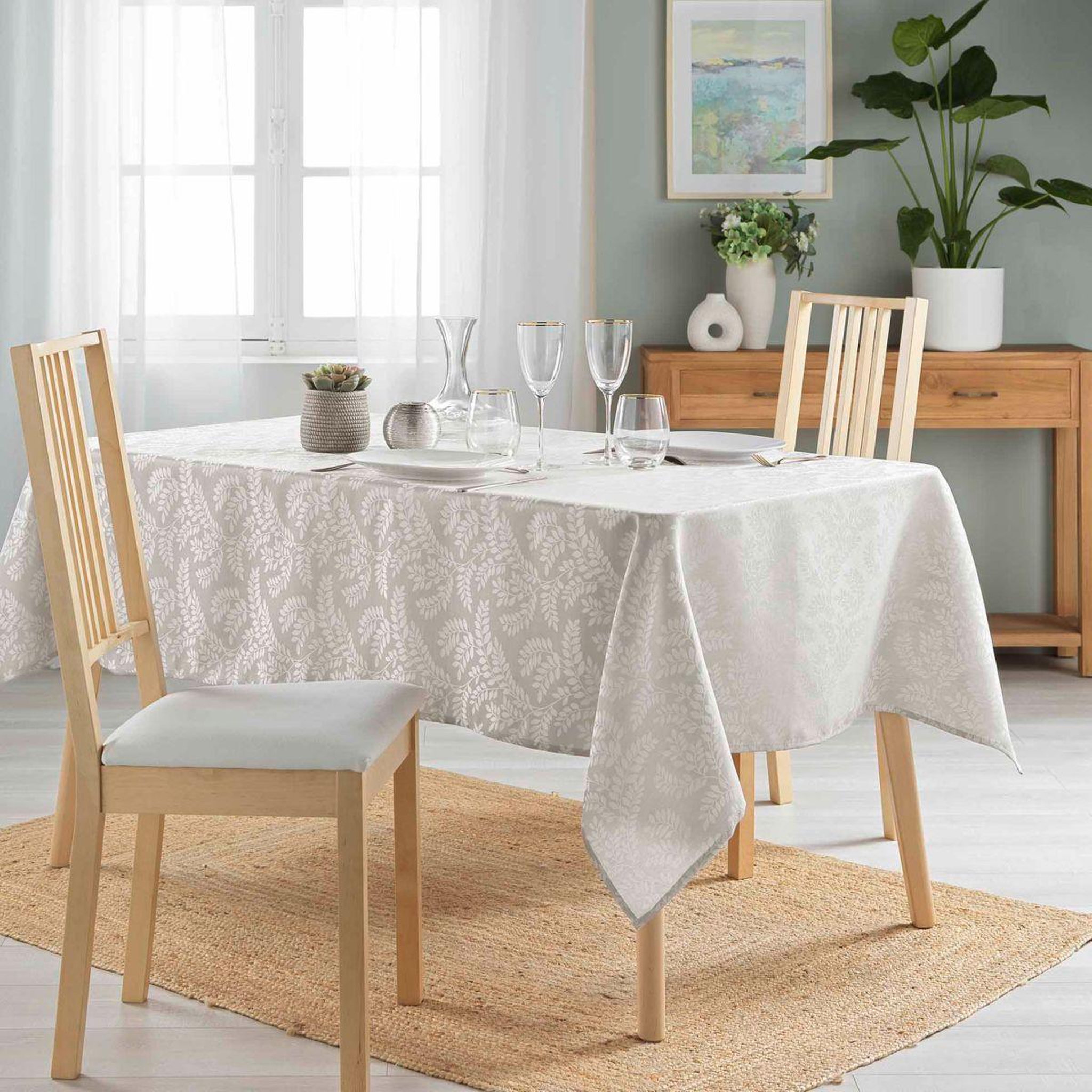 Voir la diapositive 4 : Douceur d'Intérieur Nappe jacquard imprimé  doriane  140x240cm taupe