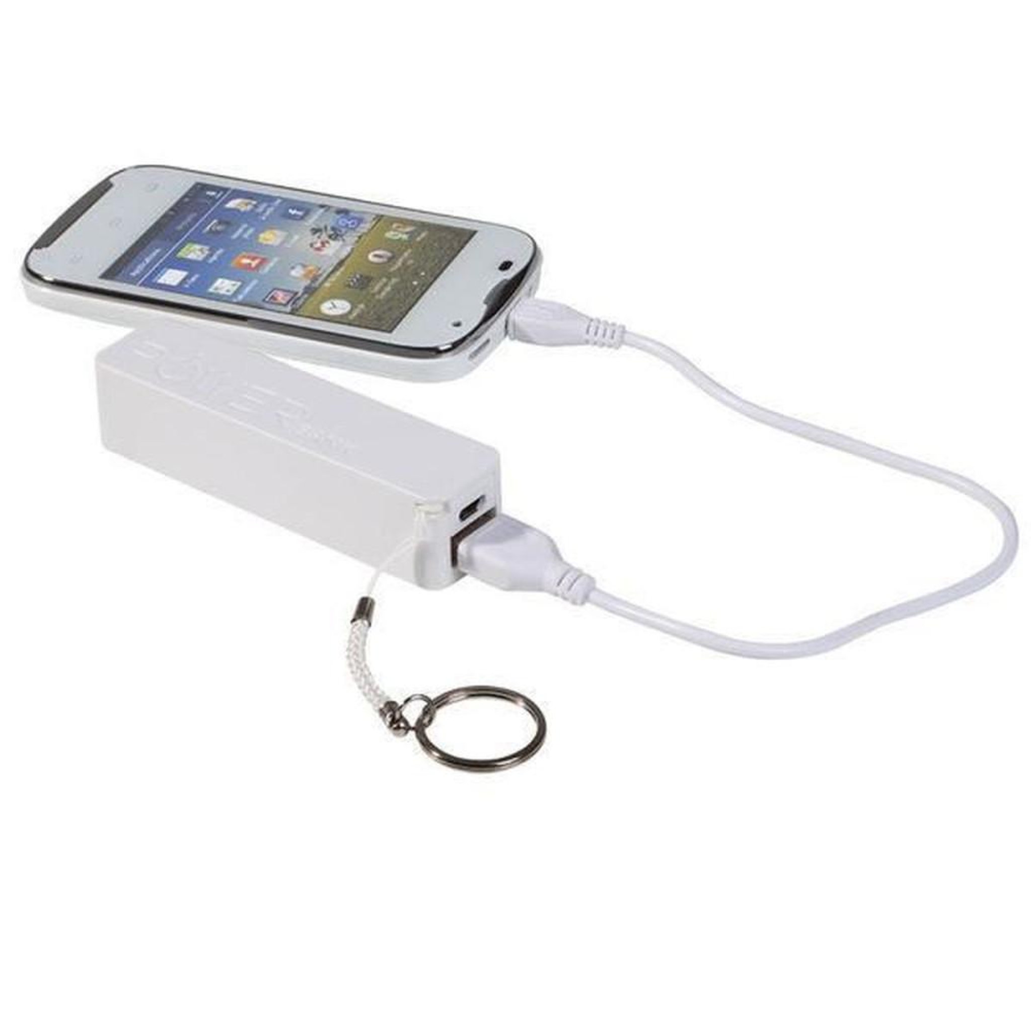 Clipsonic Power bank externe Blanc 2200 mAh TEA109S avec câble micro USB