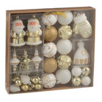 Paris Prix Lot de 45 Boules de Noël  Night  30cm Blanc & Doré