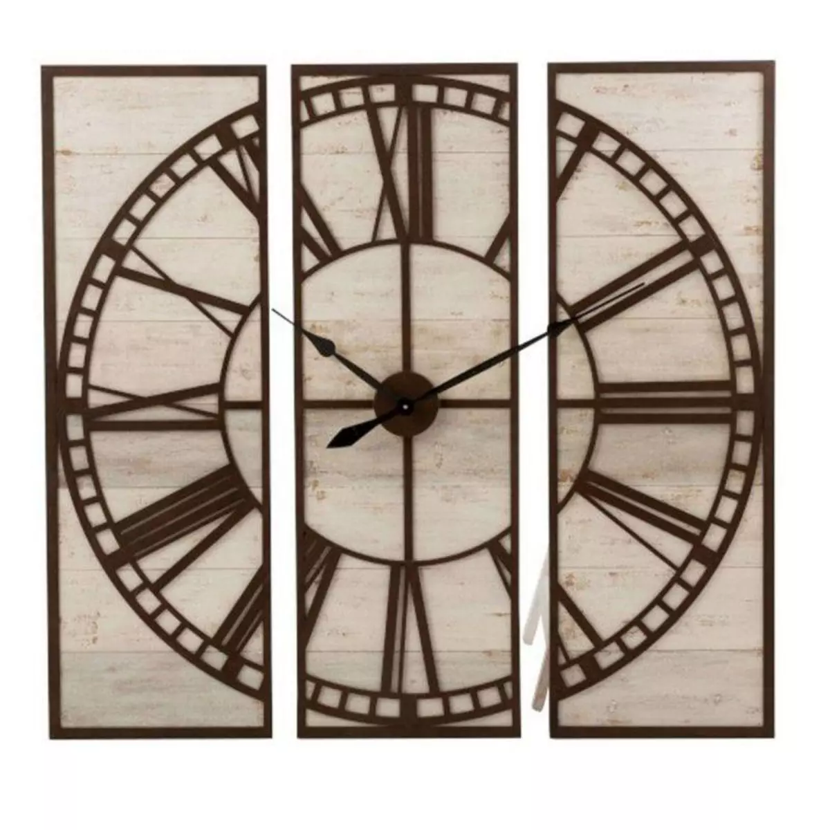 Paris Prix Horloge Murale 3 Parties  Chiffres Romains  114cm Marron