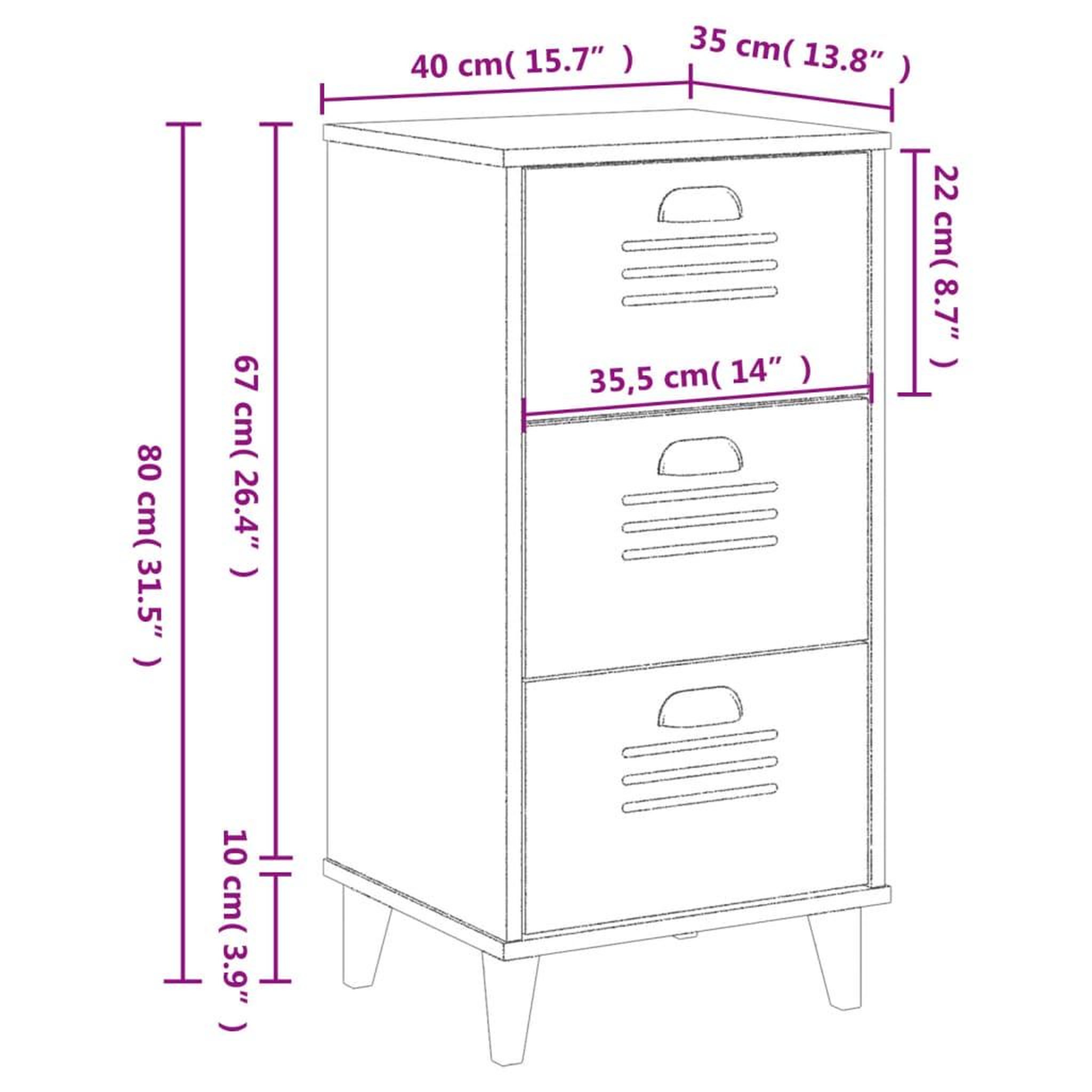 Voir la diapositive 6 : VIDAXL Table de chevet VIKEN blanc bois d'ingenierie