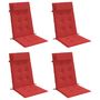 Voir la diapositive 3 : VIDAXL Coussins de chaise a dossier haut lot de 4 rouge tissu oxford