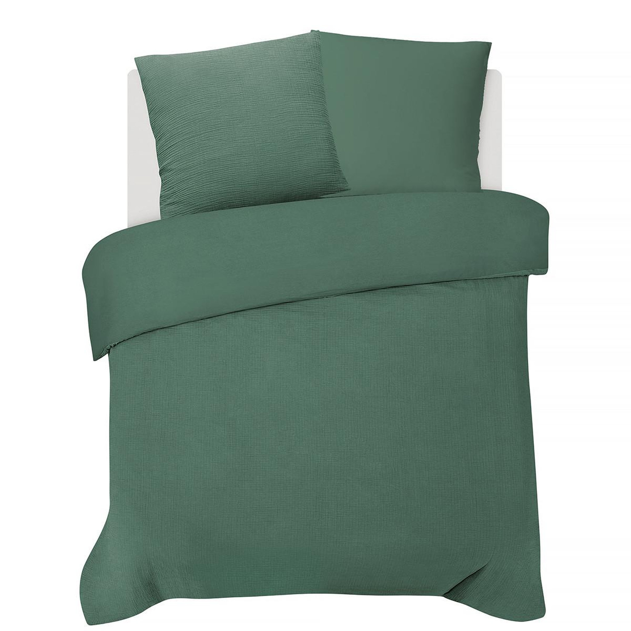 Voir la diapositive 2 : FUTURE HOME Parure de lit double en gaze de coton