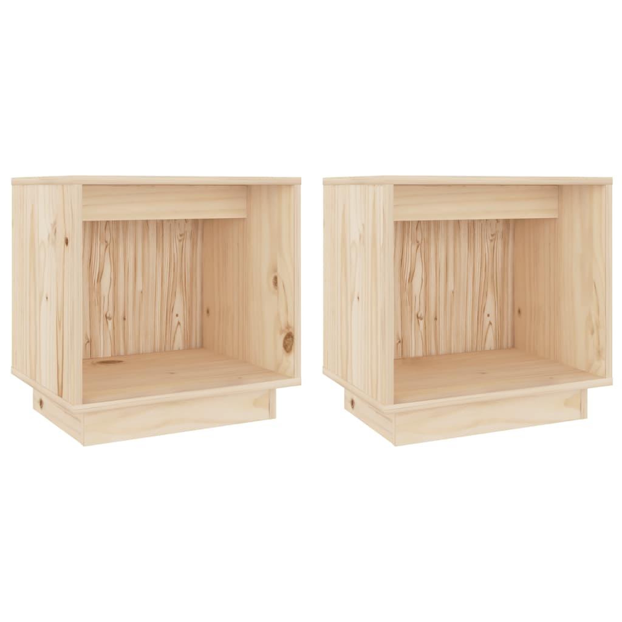 Voir la diapositive 2 : VIDAXL Tables de chevet 2 pcs 40x30x40 cm Bois de pin solide