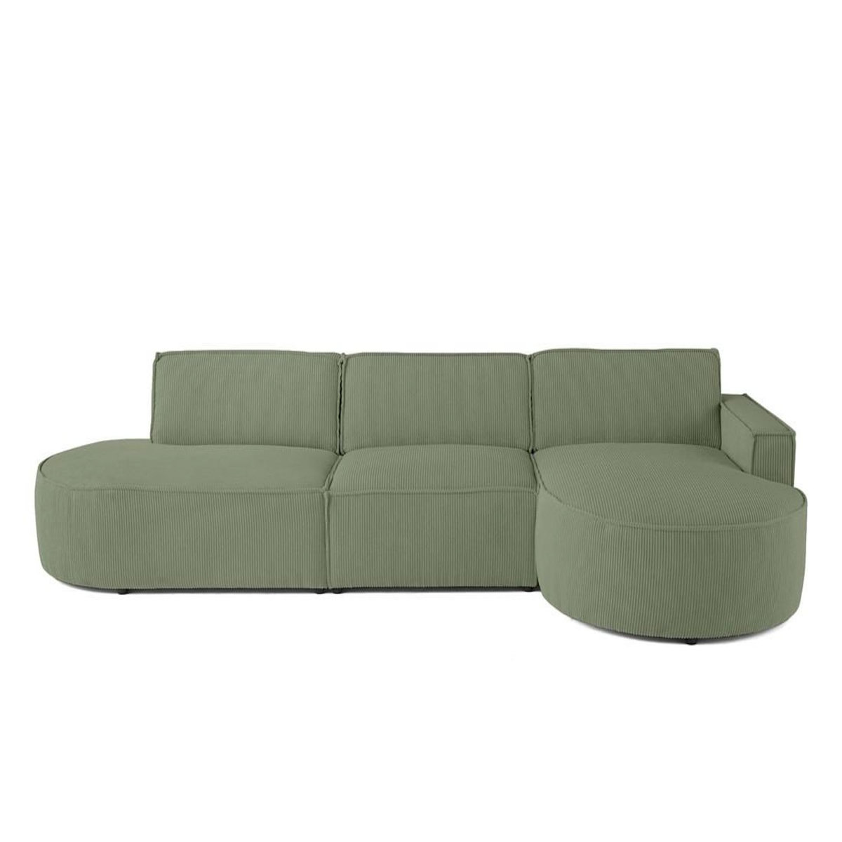 LISA DESIGN Spiaggia - canapé d'angle droit - forme arrondie - 5 places - en velours côtelé