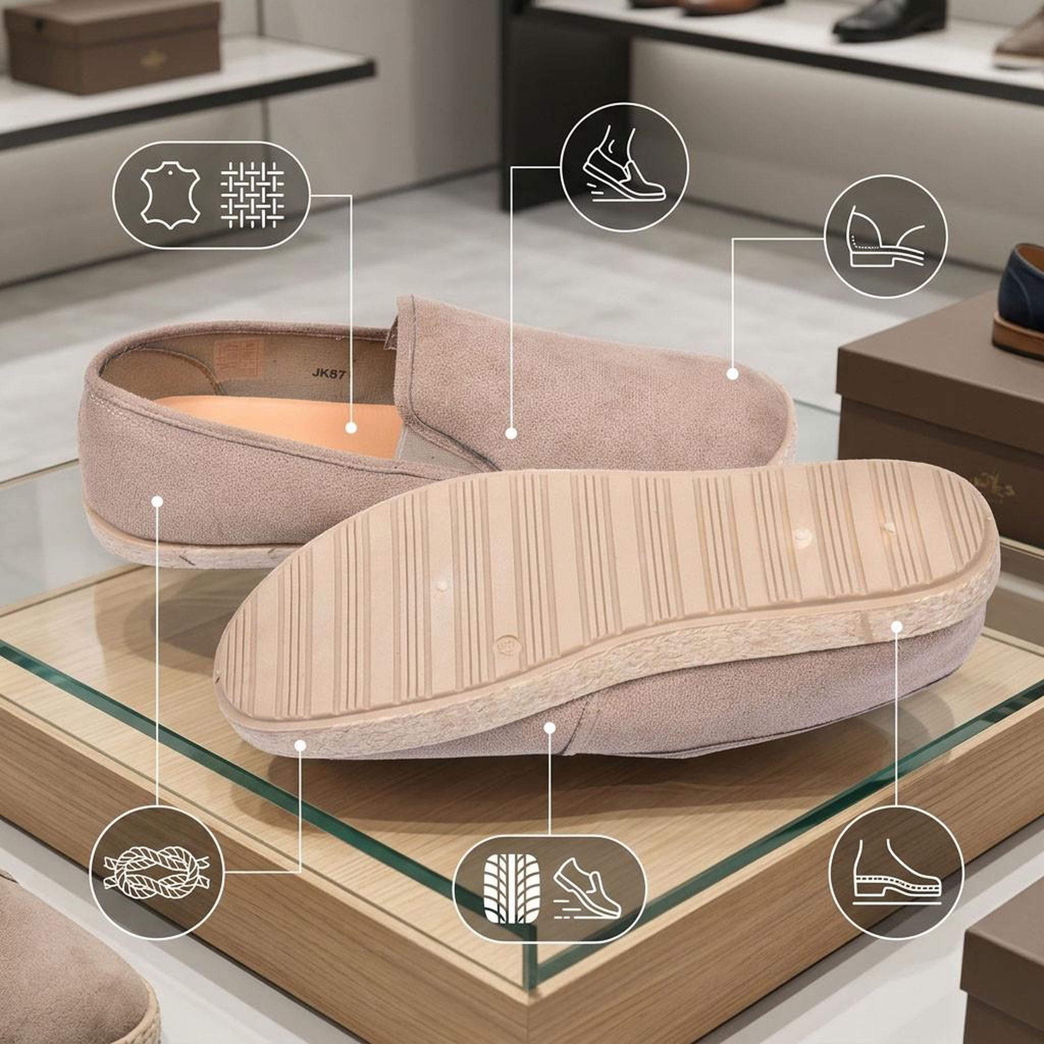 Voir la diapositive 4 : OZABI OZABI Espadrilles homme élégantes été slip-on style chic décontracté