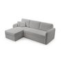 Voir la diapositive 2 : BEST MOBILIER Pocatello - canapé d'angle réversible 4 places - convertible avec coffre - en tissu bouclette
