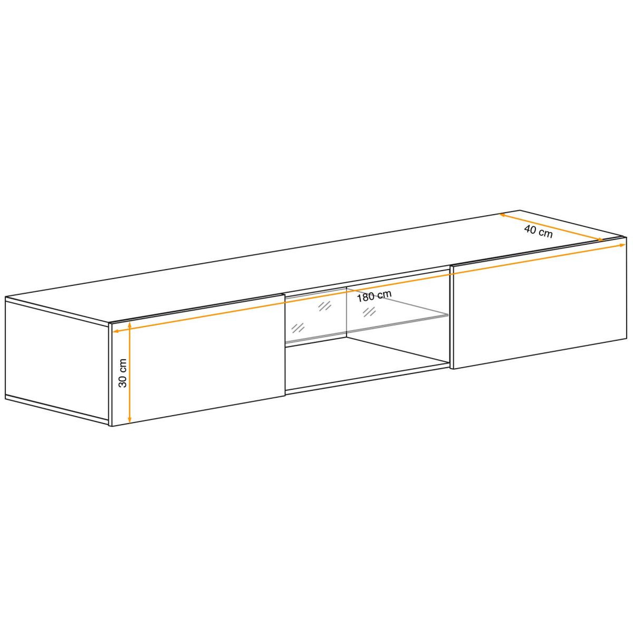 Voir la diapositive 3 : Paris Prix Meuble tv led design  switch iii  180cm blanc