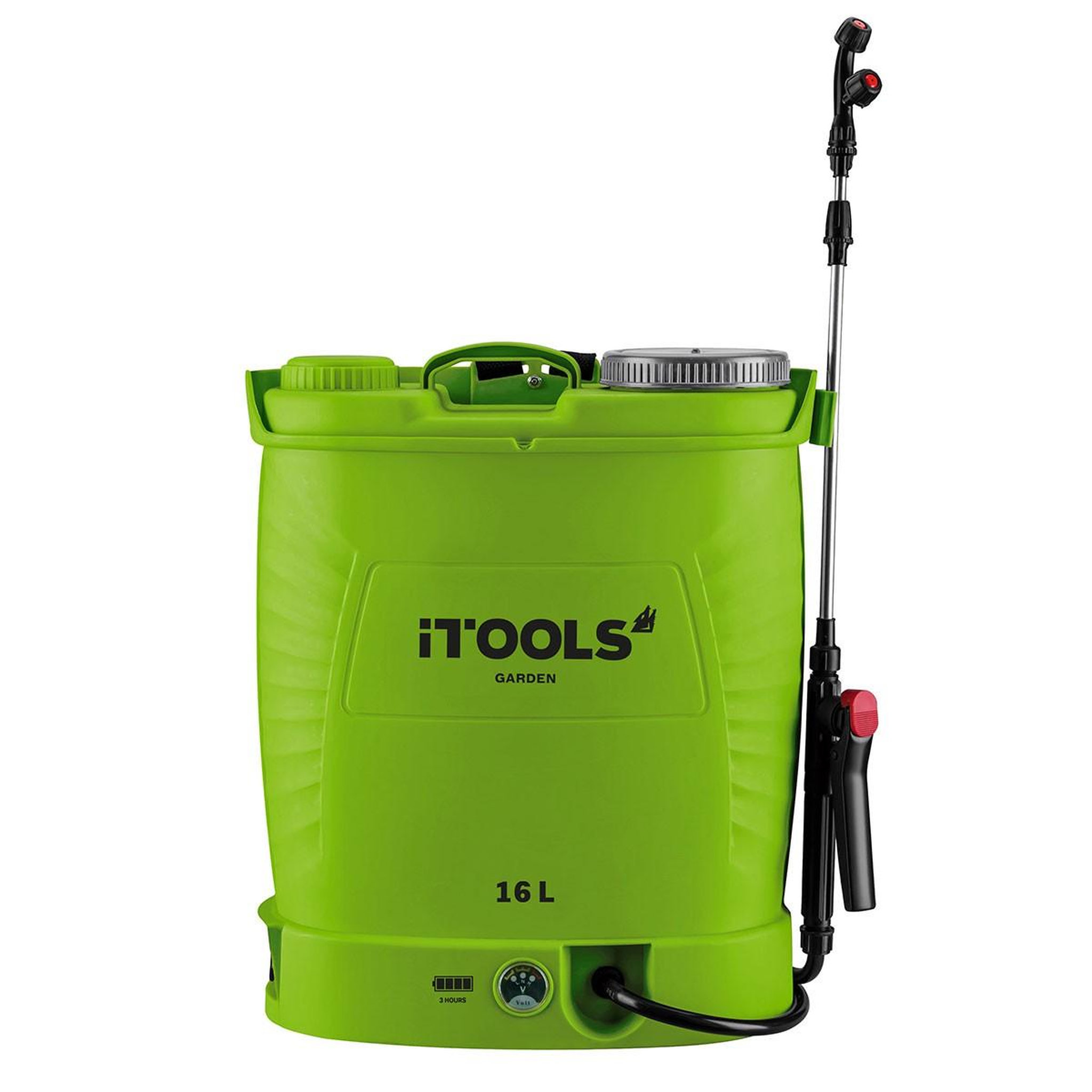 iTools Pulvérisateur electrique à batterie 16l 12v 8ah pression 6 bar itools lance inox + accessoires