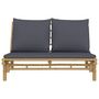 Voir la diapositive 3 : VIDAXL Banc de jardin avec coussins gris fonce bambou