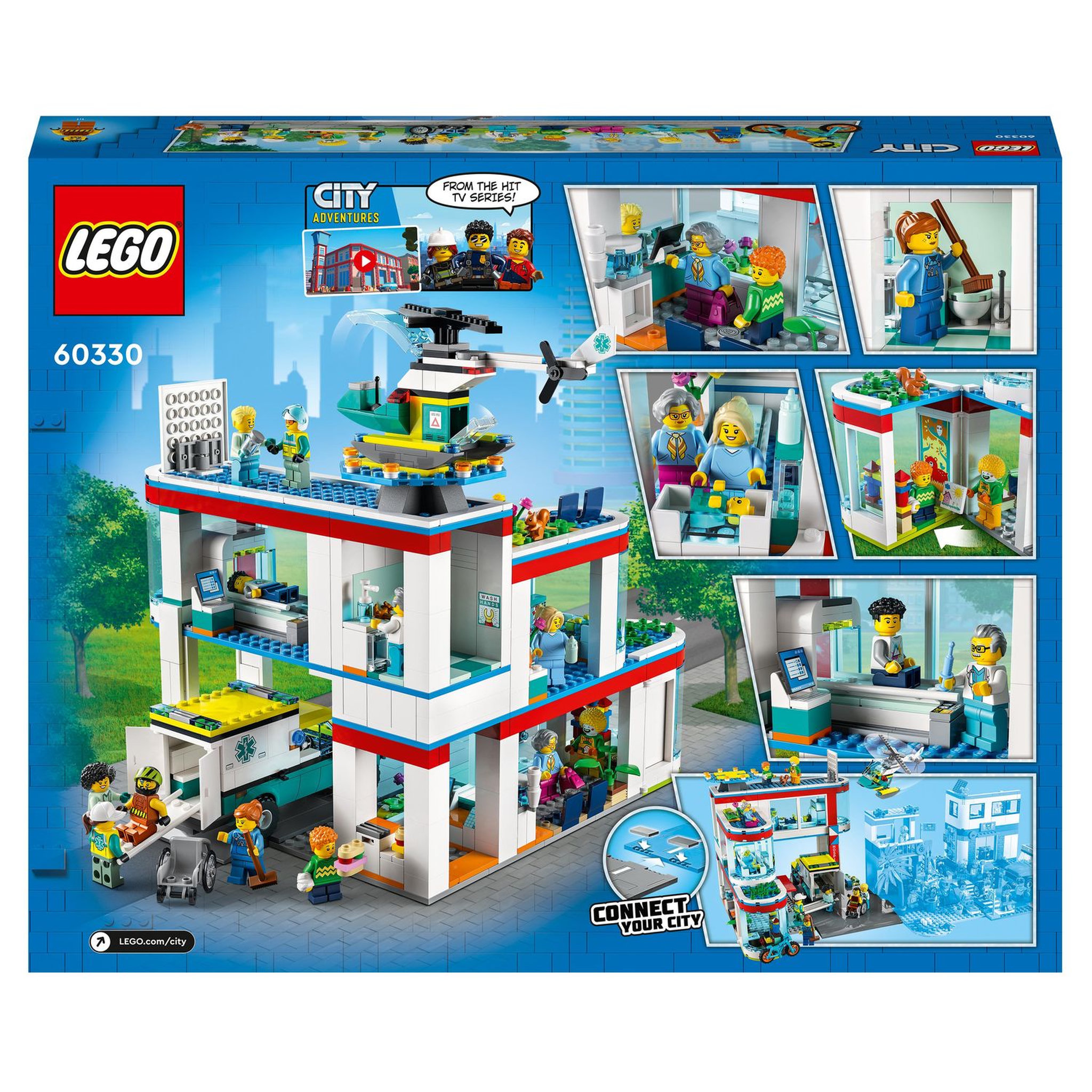 Voir la diapositive 9 : LEGO City 60330 L&rsquo;Hôpital, Set de Construction avec Jouet Ambulance pour Enfant dès 7 Ans