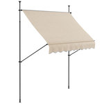 OUTSUNNY Store banne autoportant manuel rétractable 2,5L x 1,2l x 2,1-3H m inclinaison réglable métal alu polyester sable