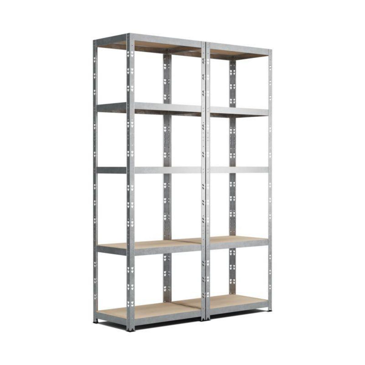 EUROSPEN Lot de 2 Etagères de Rangement modulables et polyvalentes pour atelier, garage, cave...Charges Lourdes 180x60x40cm x2 - Gris