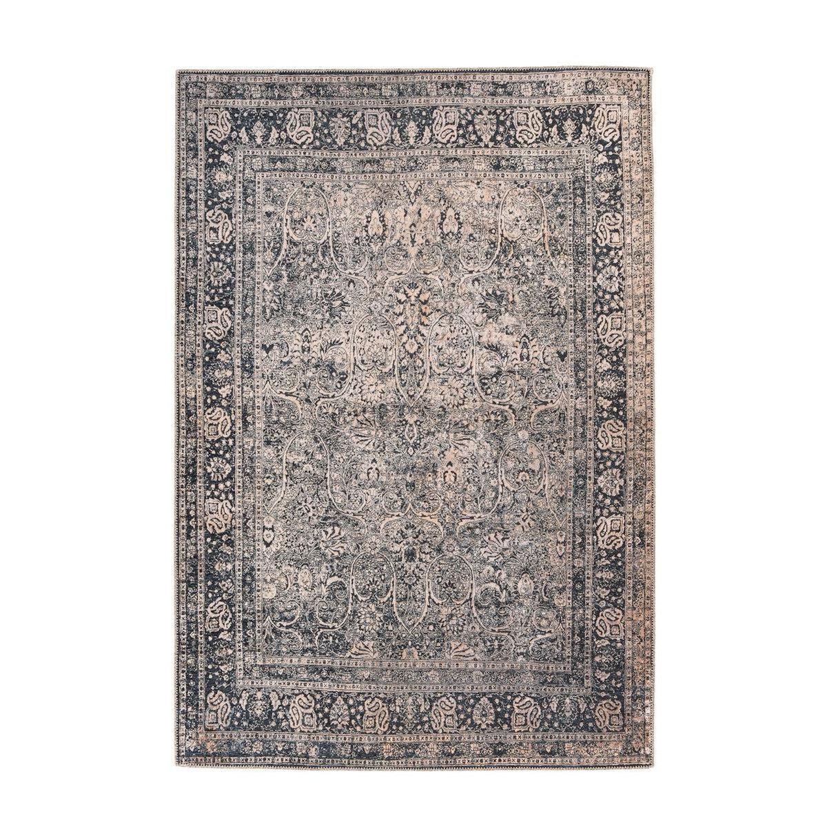 Paris Prix Tapis Tissé Oriental Vintage à Motifs  Faye  Noir