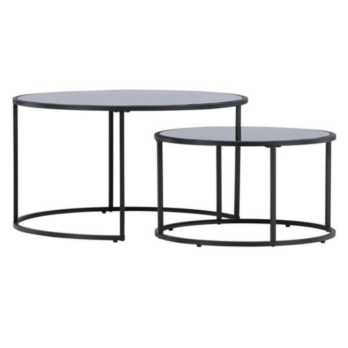 Paris Prix Lot de 2 Tables Basses Gigognes  Twin  79cm Noir