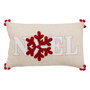 Voir la diapositive 1 : ATMOSPHERA Coussin de Noël flocon - 50 x 30 cm - Beige et rouge