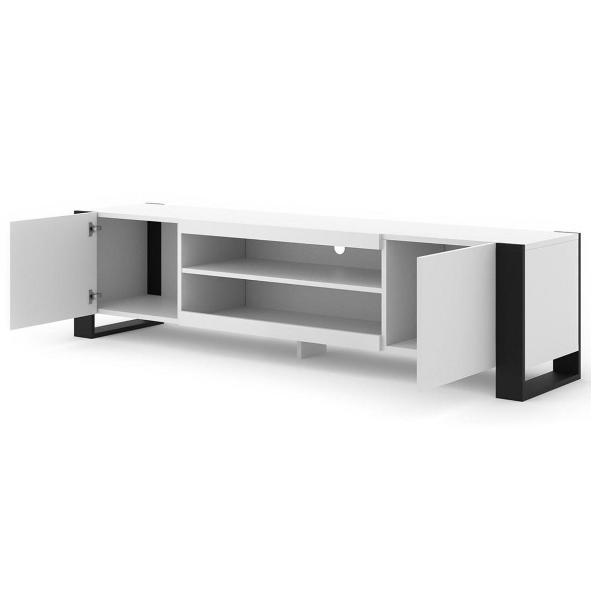 BEST MOBILIER Pedro - meuble tv - 2 portes et 2 niches - 188 cm