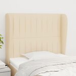 VIDAXL Tete de lit avec oreilles Creme 103x23x118/128 cm Tissu