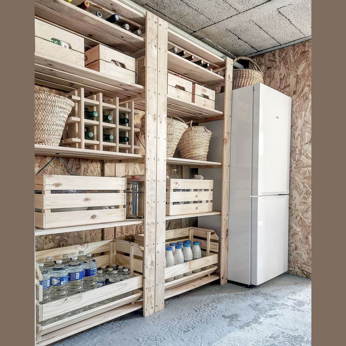 Étagère de rangement en bois massif robuste pour débarras 174,2x76,7x43 cm