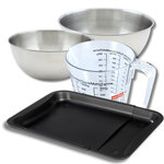 ZENKER Set pâtisserie avec plaque de four extensible de 35-52 cm, 2 bols à mixer, verre mesureur et spatule Zenker