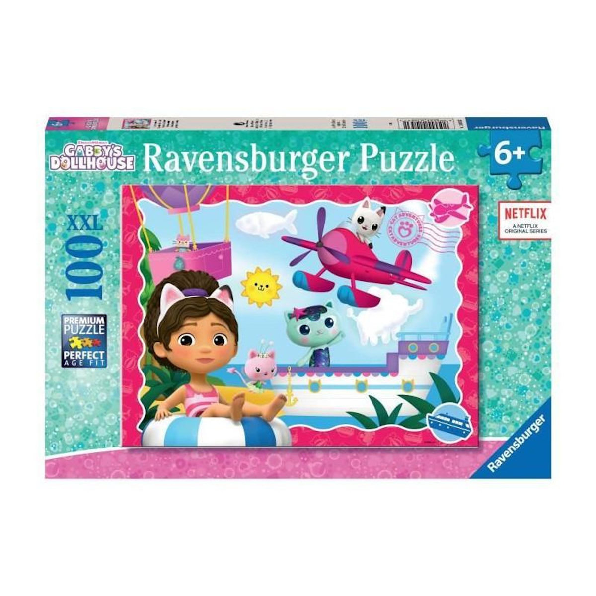 RAVENSBURGER Puzzle 100 pièces XXL - Gabby's Dollhouse, L’aventure des chats - Ravensburger - Dès 6 ans