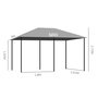 Voir la diapositive 3 : OUTSUNNY Tonnelle barnum pavillon de jardin style colonial double toit toiles latérales amovibles gris
