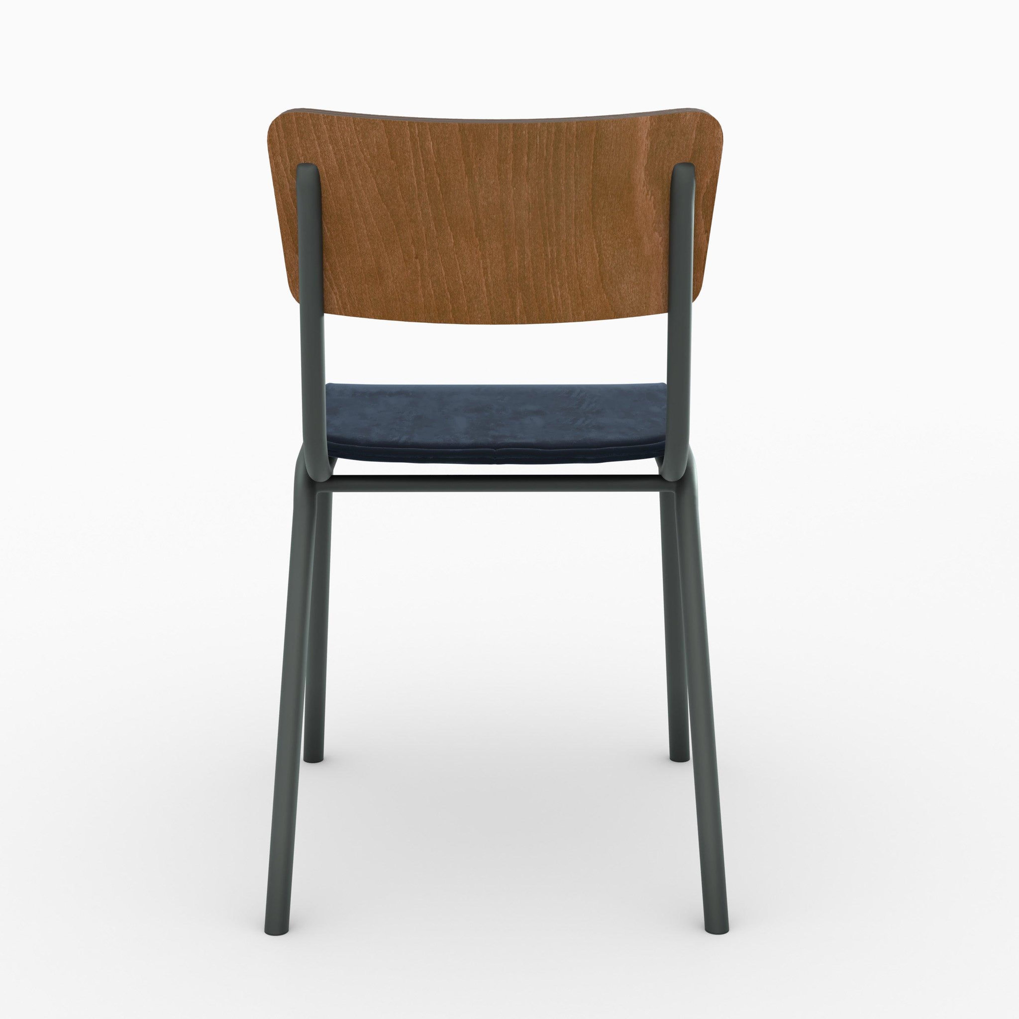 Voir la diapositive 5 : MAISON PAVANE Lot de 2 chaises en bois foncé et velours bleu-nico