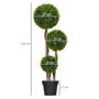 Voir la diapositive 3 : HOMCOM Buis artificiel topiaire artificielle 3 boules H. 110 cm pot inclus
