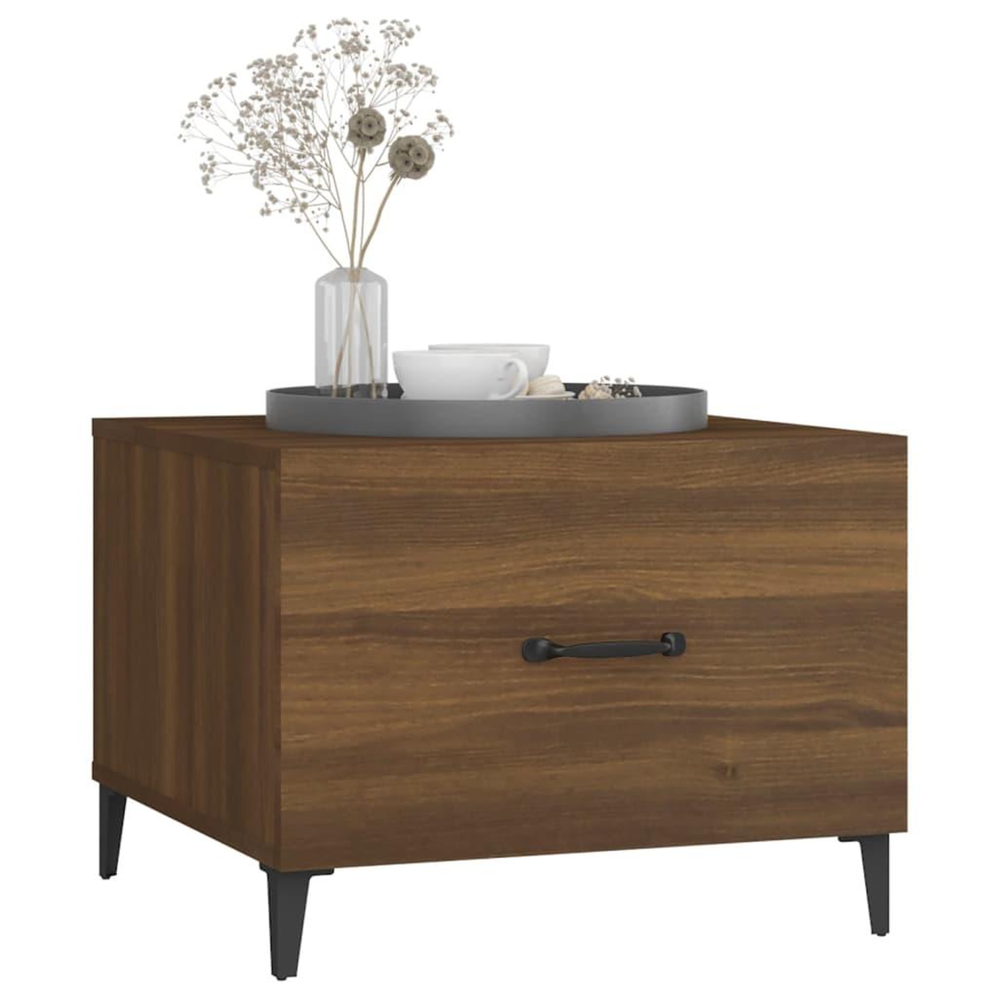 Voir la diapositive 4 : VIDAXL Tables basses avec pieds en metal 2 pcs Chene marron 50x50x40cm