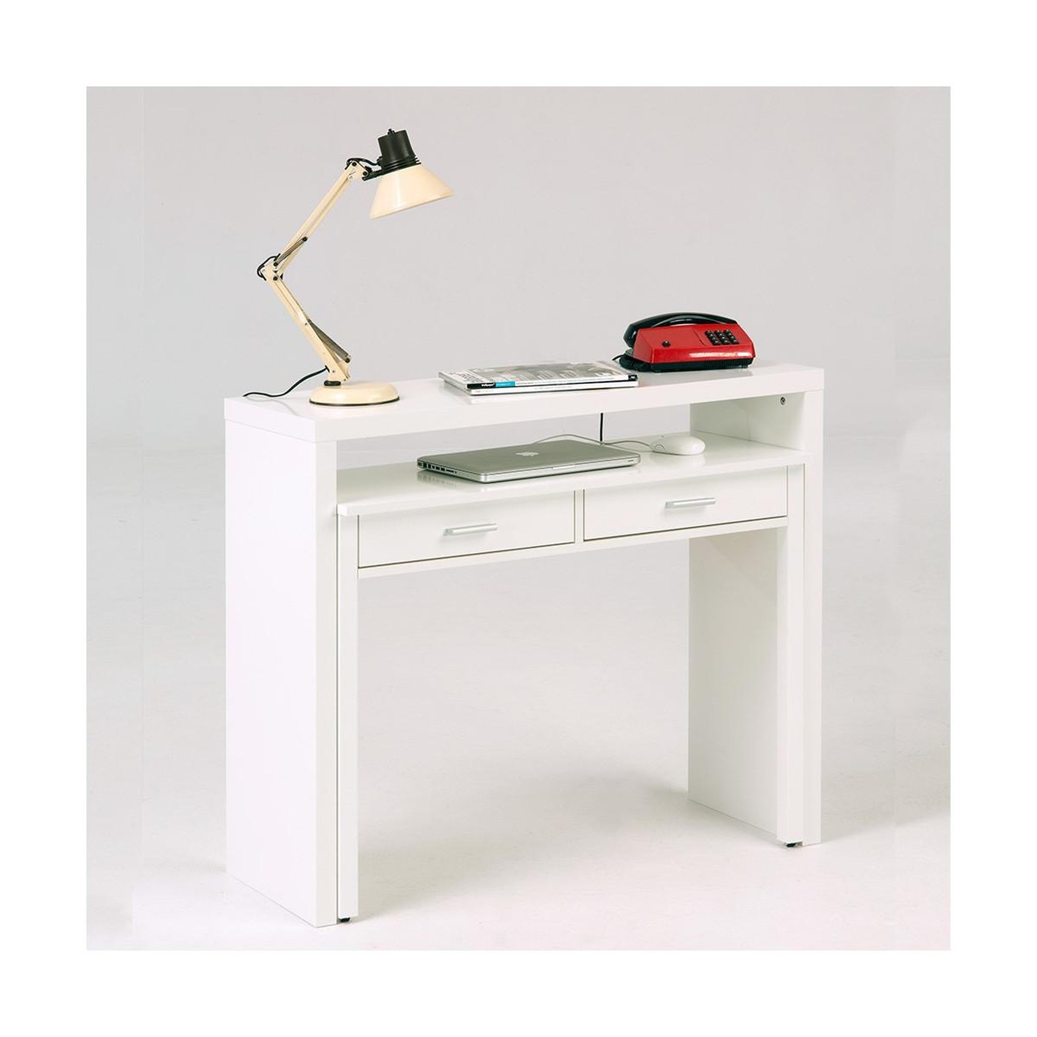 Voir la diapositive 3 : Paris Prix Console extensible bureau  nine  100cm blanc