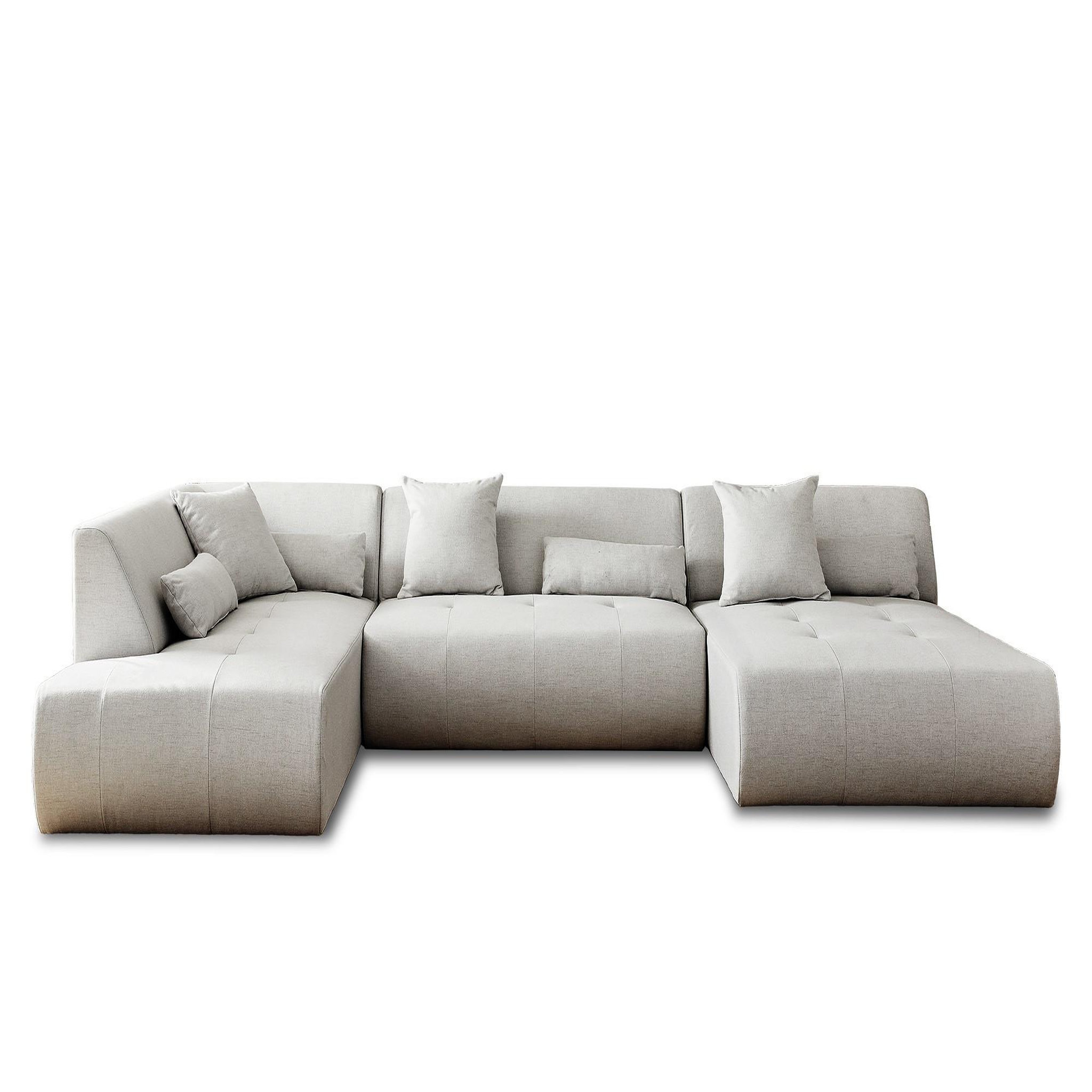 Voir la diapositive 1 : BEST MOBILIER Onyx - canapé modulable panoramique d'angle gauche 7 places - en tissu