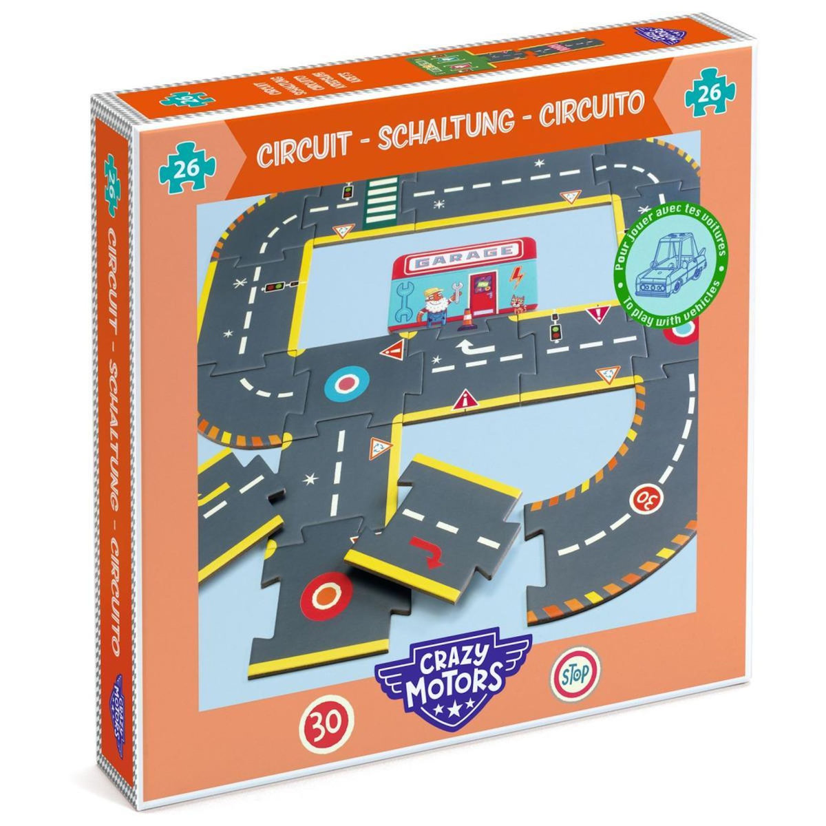 Djeco Puzzle Circuit pour voiture -26pcs