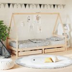 VIDAXL Cadre de lit pour enfants gris 80x200 cm bois de pin massif