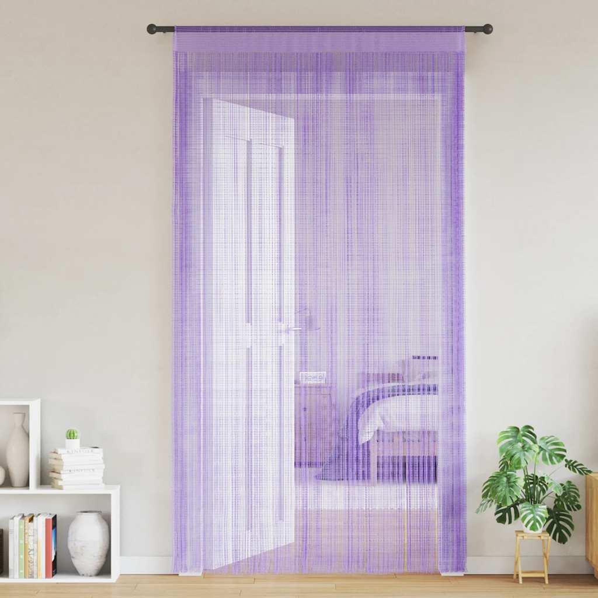 VIDAXL Rideaux a fils 2 pcs violet 100x250 cm