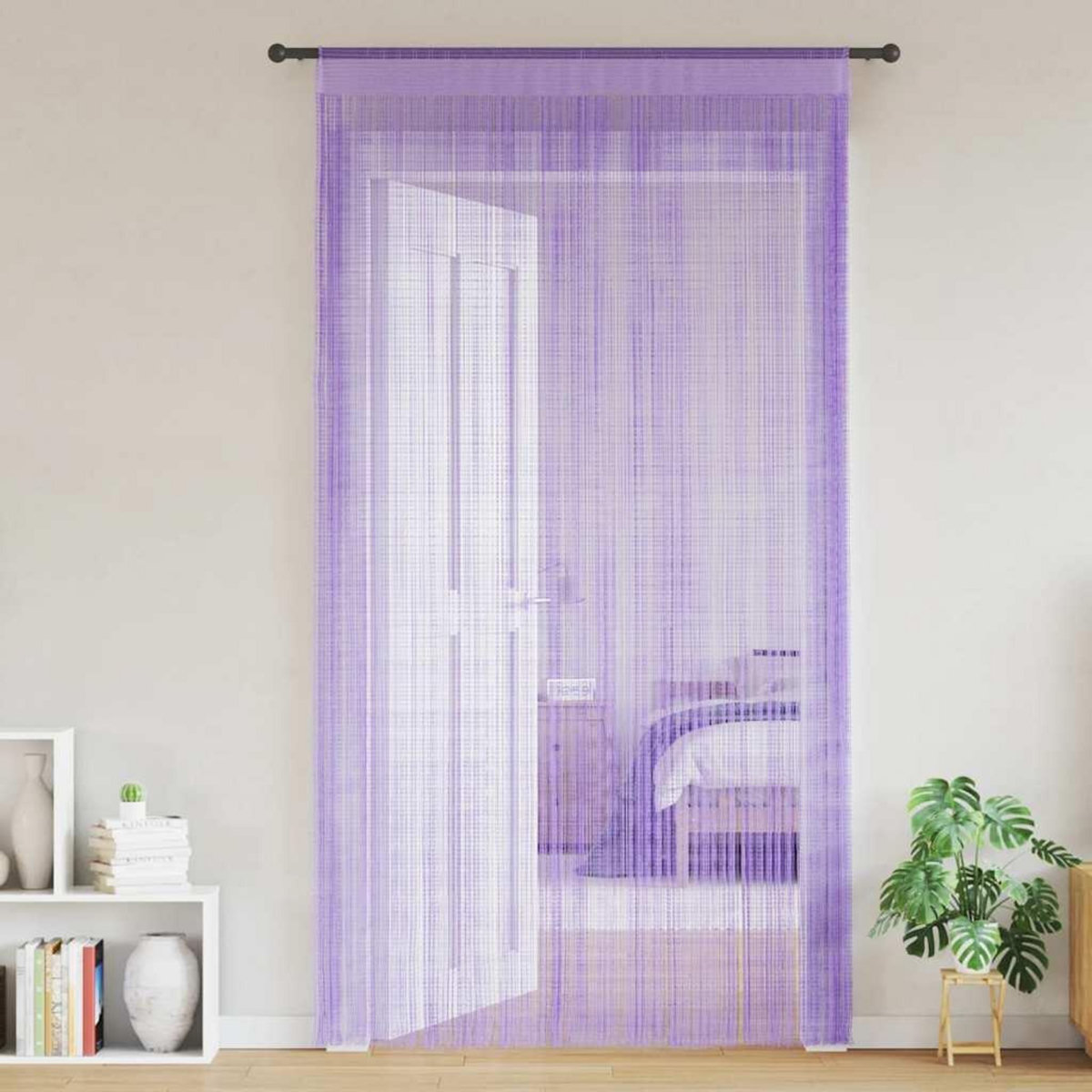 VIDAXL Rideaux a fils 2 pcs violet 100x250 cm