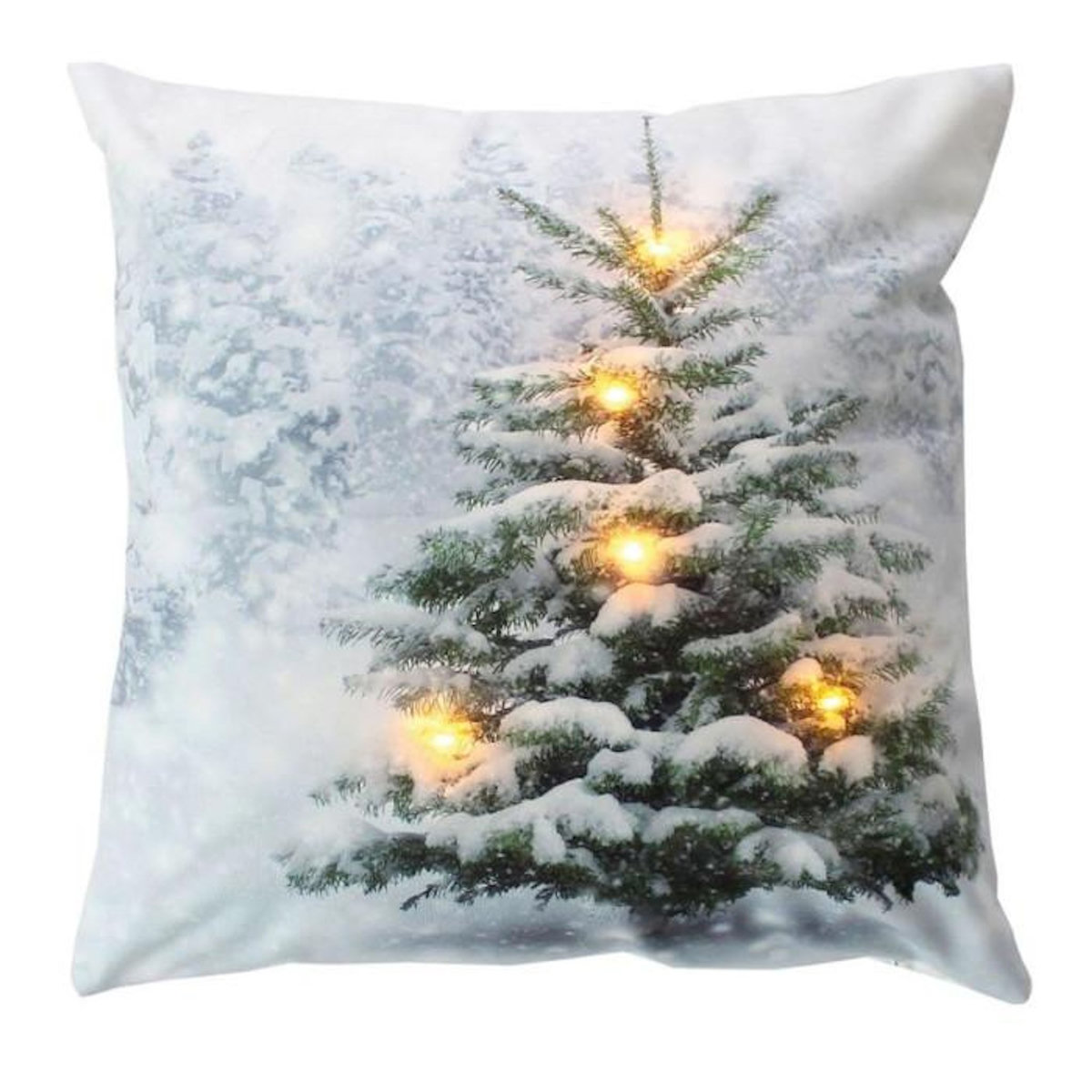 Paris Prix Coussin Déco de Noël LED  Sapin  40x40cm Multicolore