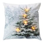 Paris Prix Coussin Déco de Noël LED  Sapin  40x40cm Multicolore