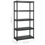 Voir la diapositive 6 : VIDAXL Etagere de rangement 5 niveaux Noir 274,5x45,7x185 cm Plastique