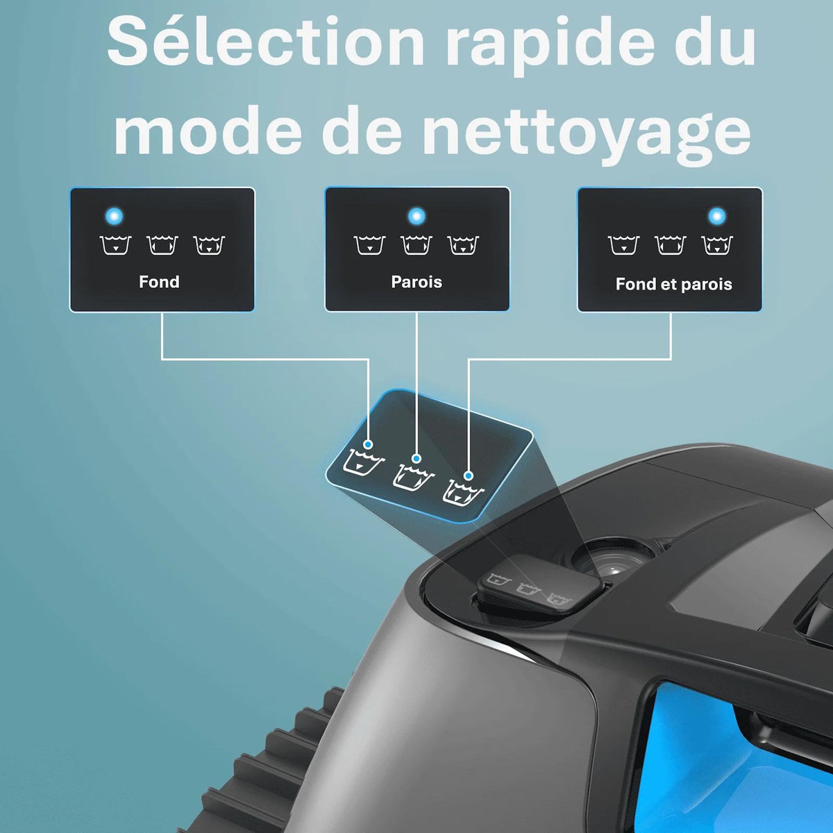 WYBOT Robot piscine électrique sans fil 2h50 max d'autonomie - Wybot C1 Pro